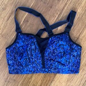 Maidenform Blue and Black Patterned Women's Sports Bra